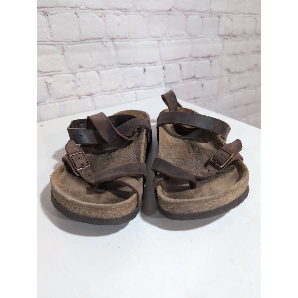 Birkenstock Yara Leather Strappy Sandal Size 36 US 5.0 Mocha Brown Ankle Strap - Picture 10 of 14